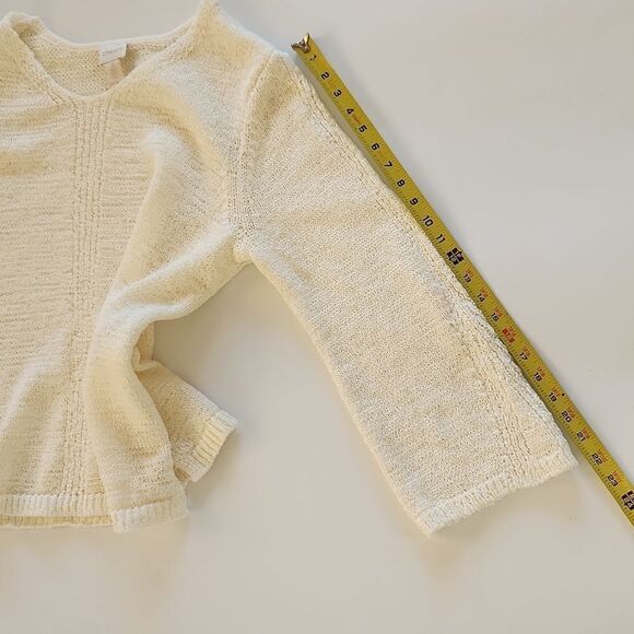 CHICO'S Cream loose fit pull over Sweater - Picture 9 of 13